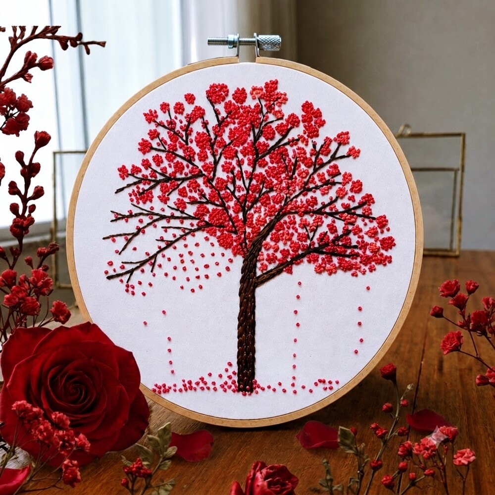 Decoração presente afetivo Quadro Ipê Cor a Escolher Bordado ?