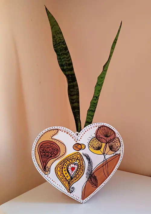 Quadro Decorativo Coração Pintura Orgânica