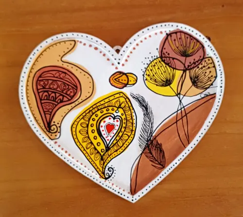 Quadro Decorativo Coração Pintura Orgânica