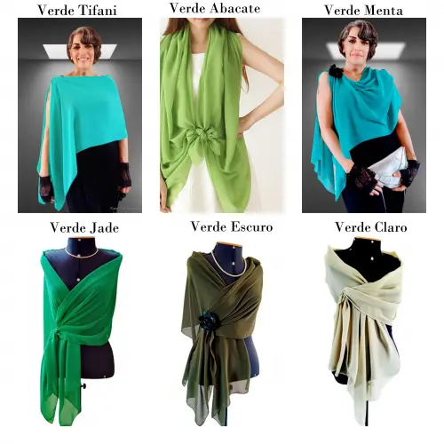 Echarpe Festa Musseline Transparente Várias Cores a Escolher