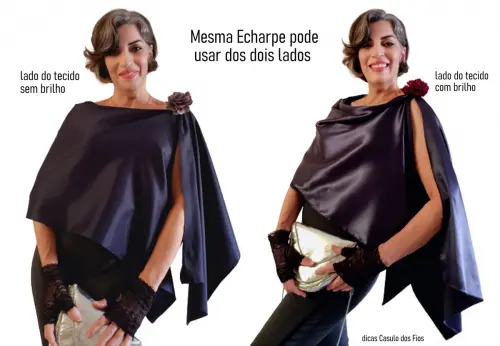 Echarpe Festa Brilho Cetim Cor a Escolher