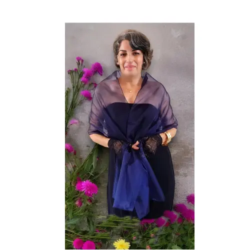 Echarpe Festa Modelo Cristal  Azul Marinho