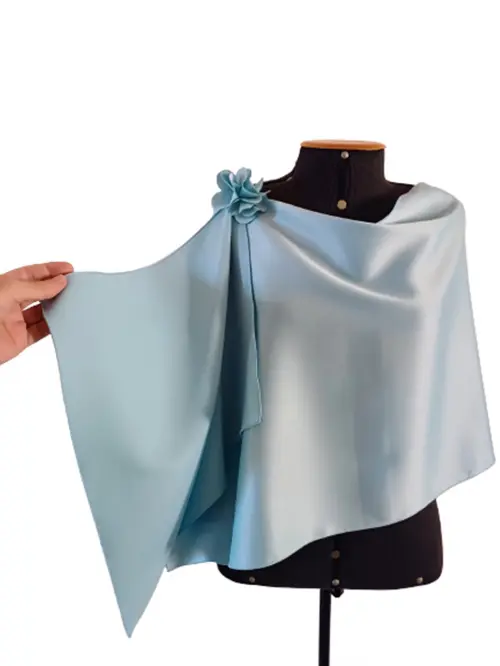 Echarpe Festa Crepe de Seda Azul, Bege ou Pink