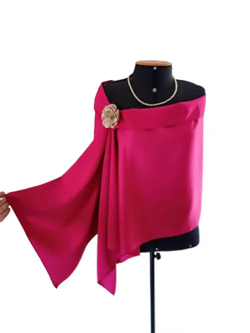 Echarpe Festa Crepe de Seda Azul, Bege ou Pink