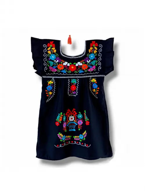 Vestido Infantil Mexicano Bordado