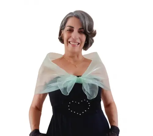 Echarpe Modelo Bolero Verde Agua Tamanho Pequeno