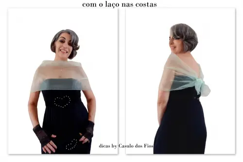 Echarpe Modelo Bolero Verde Agua Tamanho Pequeno