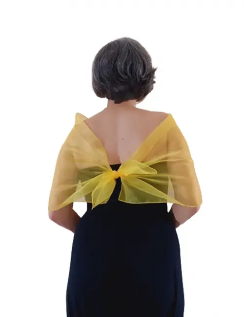 Echarpe Modelo Bolero Amarelo Ouro Busto 99cm