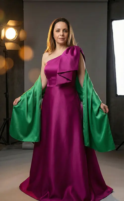 Echarpe Crepe de Seda Verde Esmeralda Madrinha Formatura