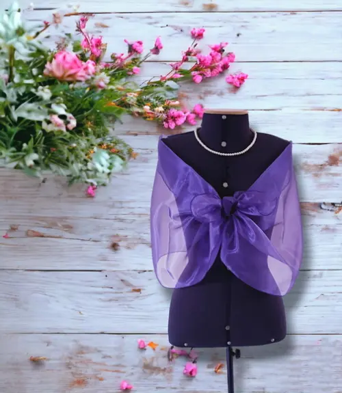 Bolero Echarpe Festa Casamento Madrinha Roxo Violeta