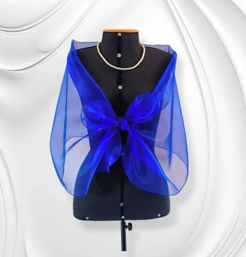 Bolero Echarpe Festa Casamento Madrinha Formatura Azul Bic