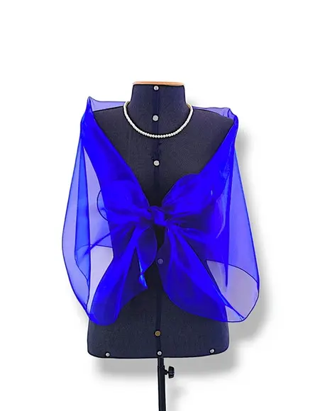Bolero Echarpe Festa Casamento Madrinha Formatura Azul Bic