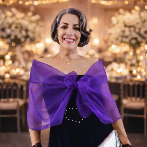 Bolero Echarpe Festa Casamento Madrinha Roxo Violeta
