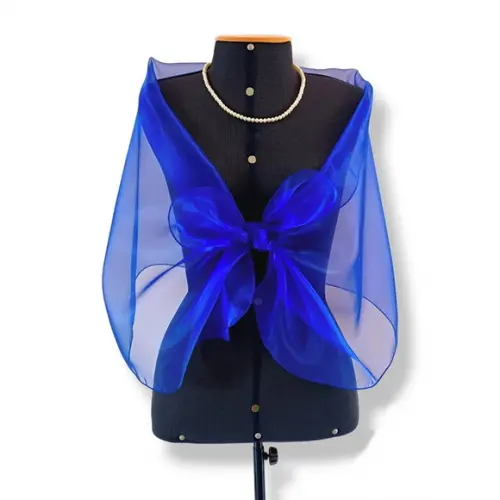 Bolero Echarpe Festa Casamento Madrinha Formatura Azul Bic