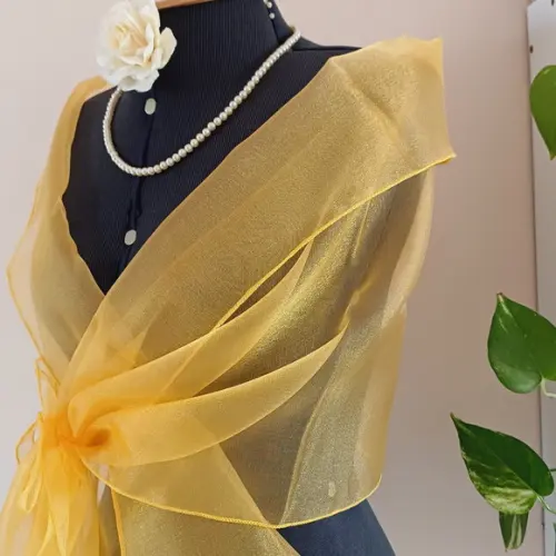 Echarpe Festa Amarelo Ouro Modelo Cristal Por Encomenda