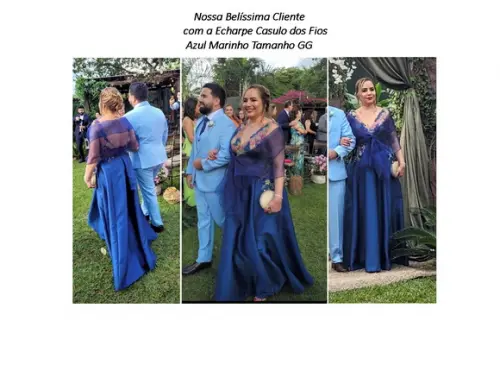Echarpe Festa Azul Marinho Casamento Formatura