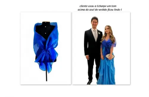 Echarpe Festa Azul Royal Cristal