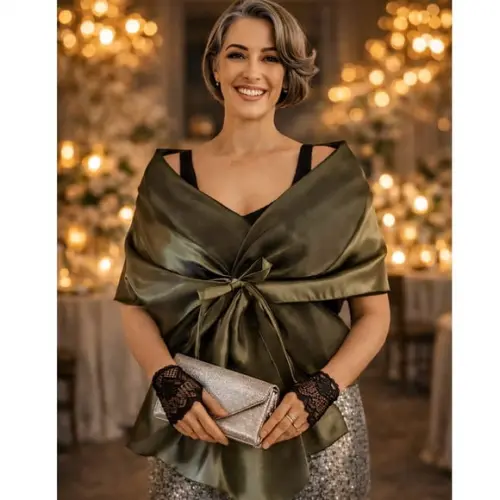 Echarpe Festa Verde Oliva Tamanho Gg G ao Plus Size