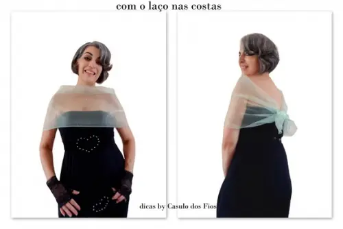 Echarpe Modelo Bolero Verde Agua Tamanho Pequeno