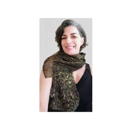 Lenço de Festa Dourado Chiffon de Seda Transparente Promoção