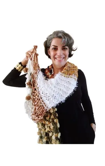 Cachecol Feminino Tricô Pom Pom