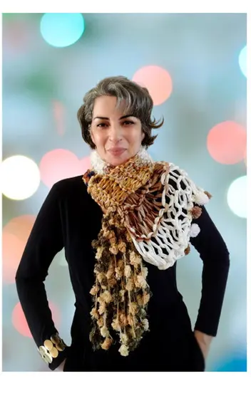Cachecol Feminino Tricô Pom Pom
