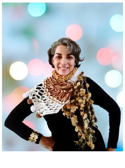 Cachecol Feminino Tricô Pom Pom