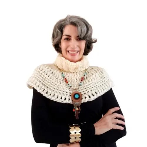 Gola de Crochê Estilo Pelerine Substitui o Cachecol