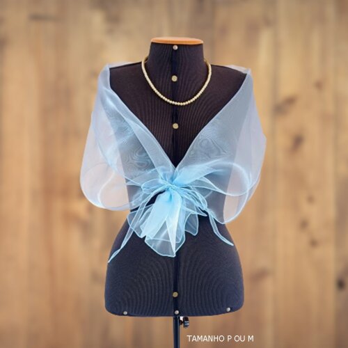 Echarpe Festa Modelo Bolero Azul Serenity