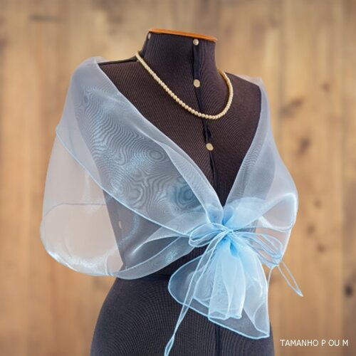 Echarpe Festa Modelo Bolero Azul Serenity