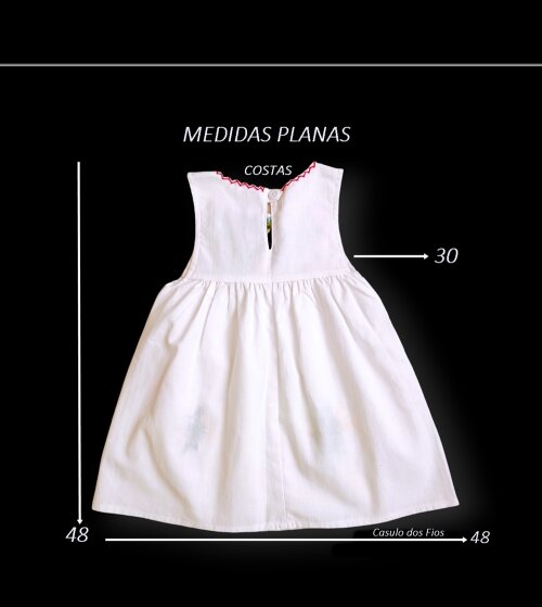 Vestido Mexicano Infantil Bordado bordado a mão