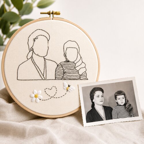 Quadro Bordado à mão no Bastidor Fotografia