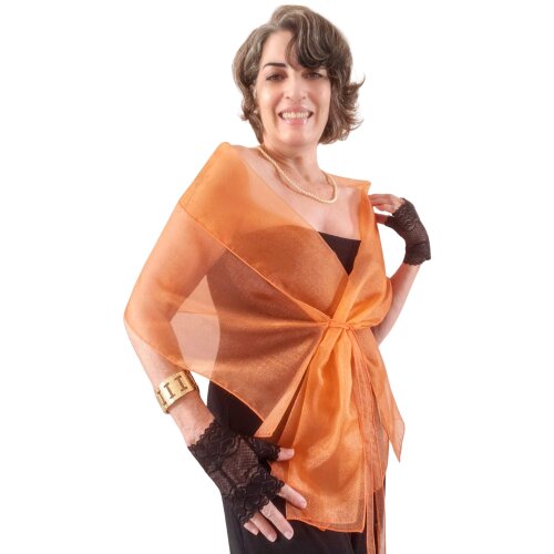 Echarpe Festa Modelo Cristal Laranja Terracota Casamento Formatur