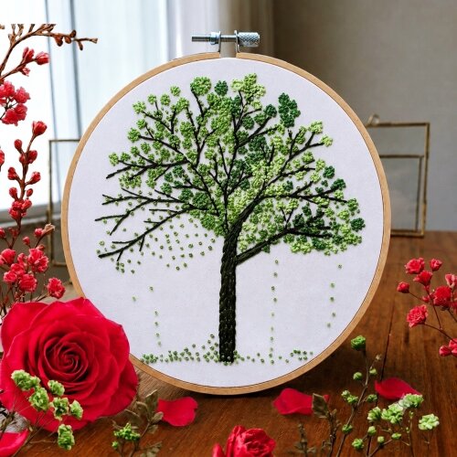 Decoração presente afetivo Quadro Ipê Cor a Escolher Bordado ?