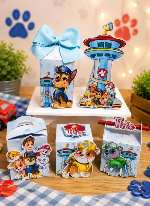 Kit lembrancinha personalizada PEGUE E MONTE patrulha canina, 50 peças, montamos em todos os temas.