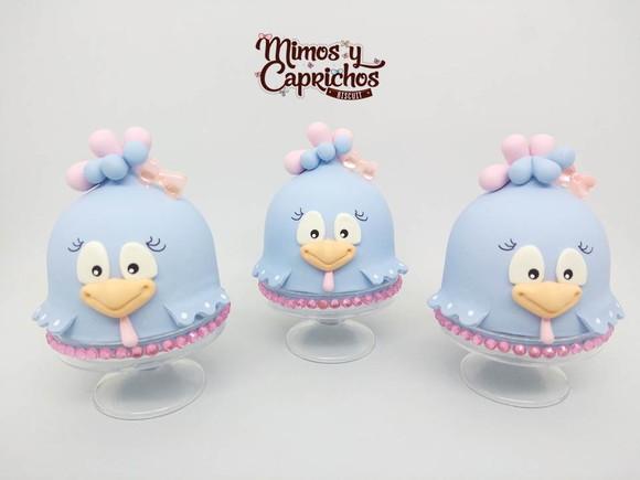 Cúpula para doce Galinha pintadinha rosa