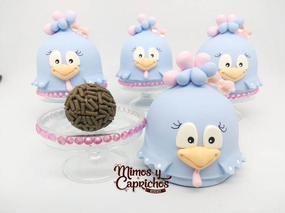 Cúpula para doce Galinha pintadinha rosa