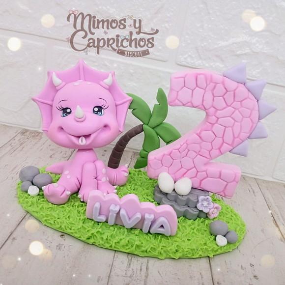 Mini Topo Dinossauro Menina