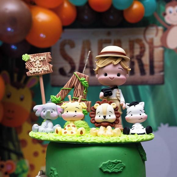 Topo de Bolo Safari