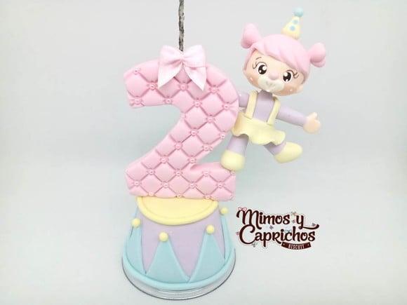 Vela Decorada Circo Rosa - Palhacinha