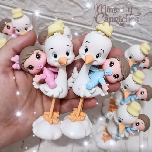 Aplique Cegonha com Bebê