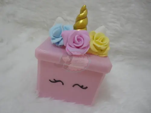 Caixinha Unicórnio Rosa