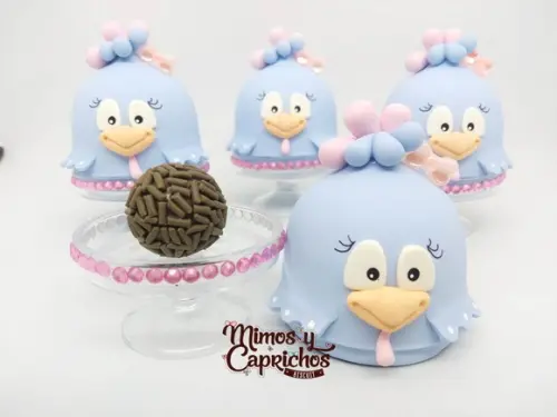 Cúpula para doce Galinha pintadinha rosa