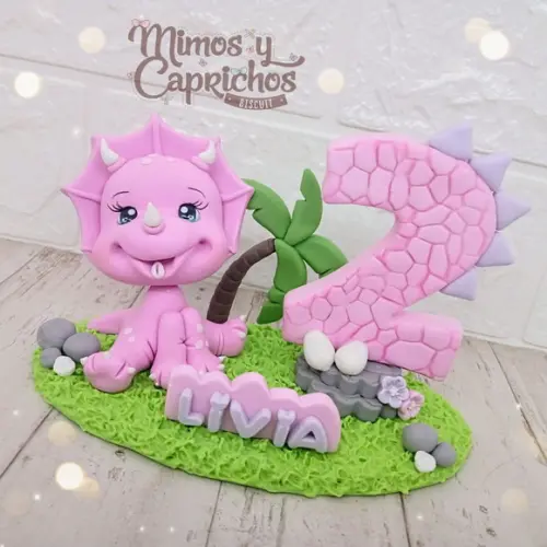 Mini Topo Dinossauro Menina
