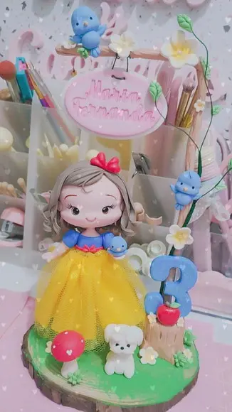 Topo Personalizado Branca de Neve Bosque