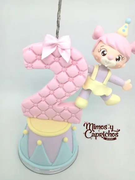 Vela Decorada Circo Rosa - Palhacinha