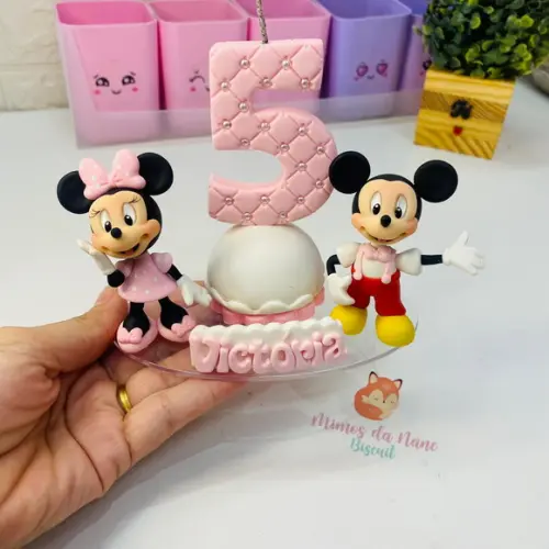 Vela Minnie É Mickey Biscuit