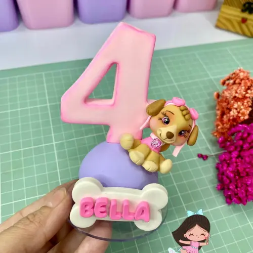 Vela Patrulha Canina Rosa