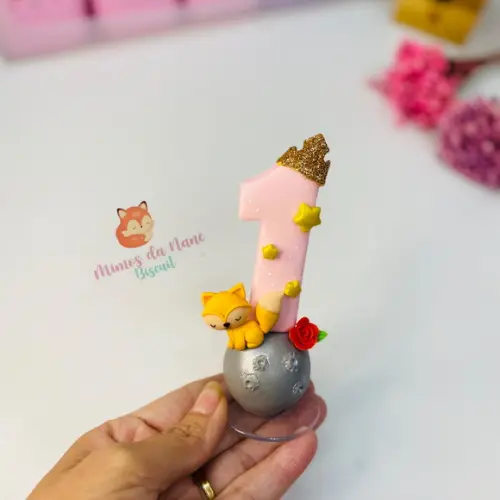 Vela Pequeno Príncipe Rosa