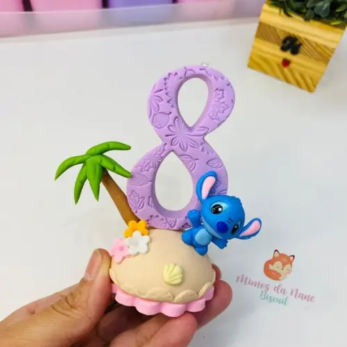 Vela Stitch Lilás